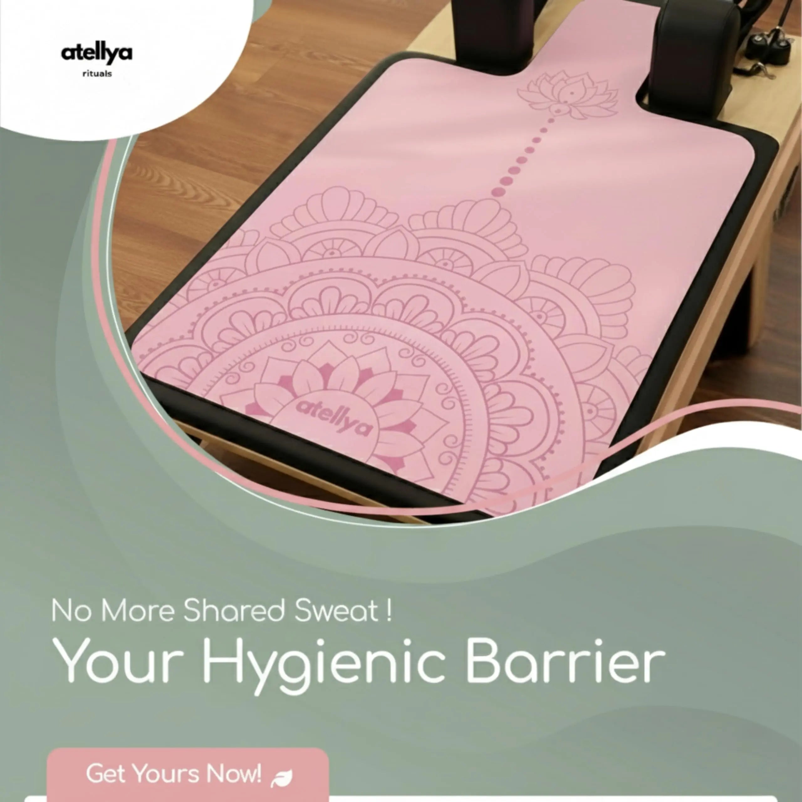 Atellya Sydney Pink Pilates Reformer Mat Set – Non-Slip Pilates Mat + Grip Socks with Carry Bag Atellya