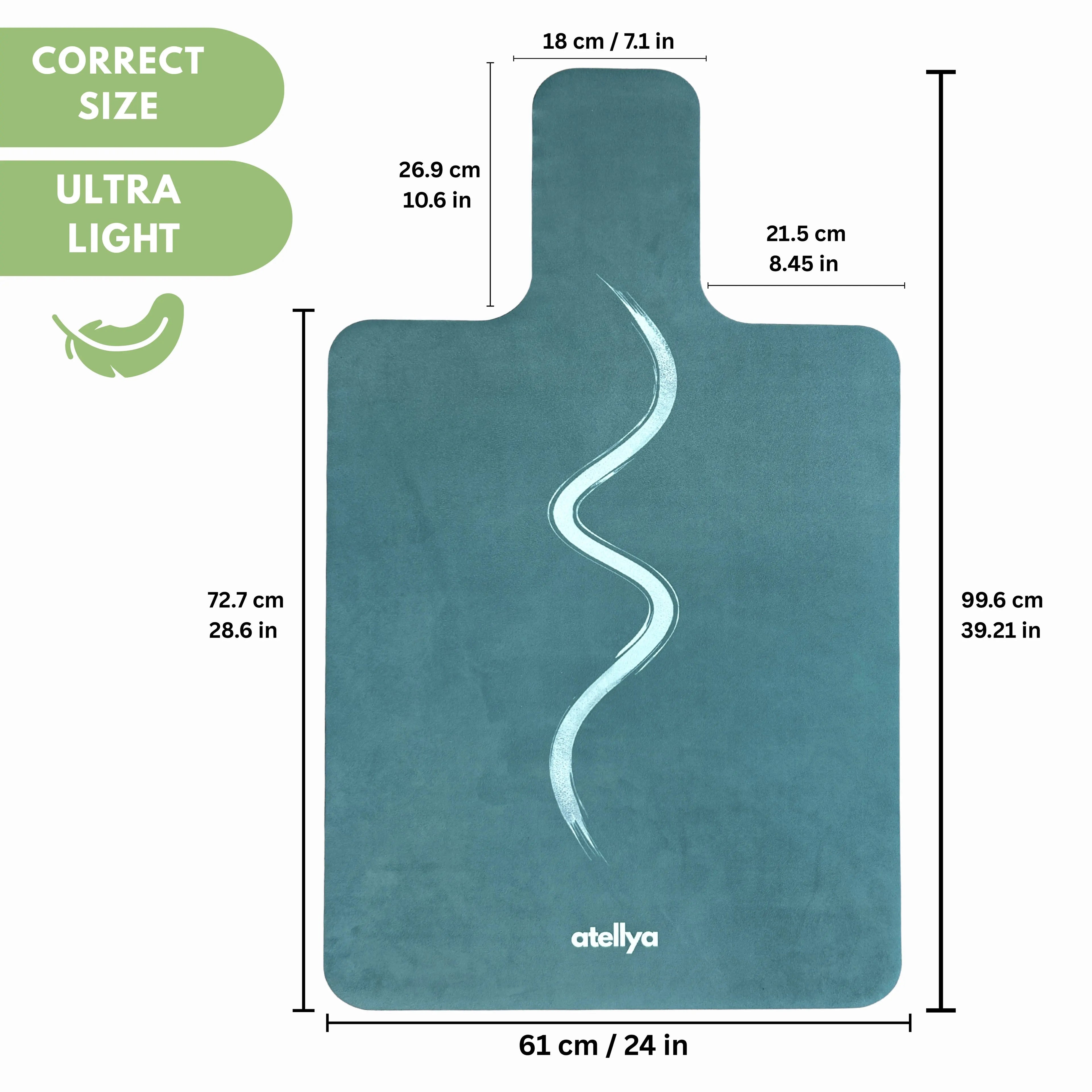 Atellya Florida S Green Pilates Reformer Mat Set – Non-Slip Pilates Mat + Grip Socks with Carry Bag Atellya