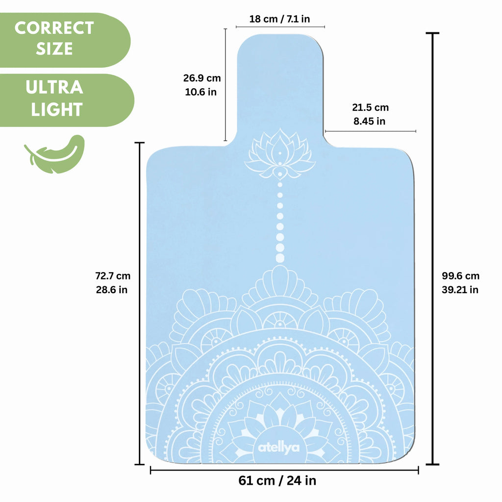 Atellya New York Blue Pilates Reformer Mat Set – Non-Slip Pilates Mat + Grip Socks with Carry Bag Atellya