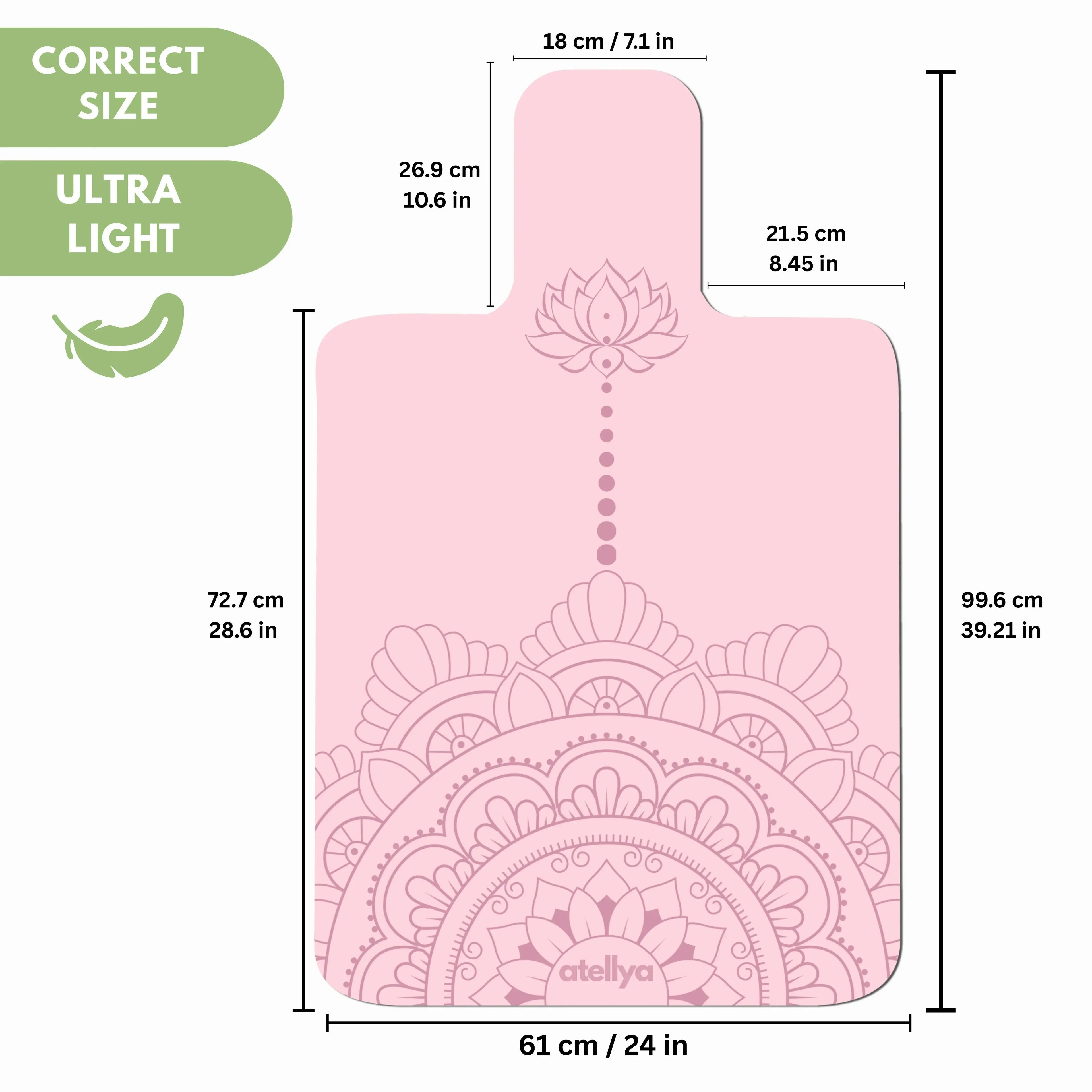 Atellya Chicago Pink Pilates Reformer Mat Set – Non-Slip Pilates Mat + Grip Socks with Carry Bag Atellya