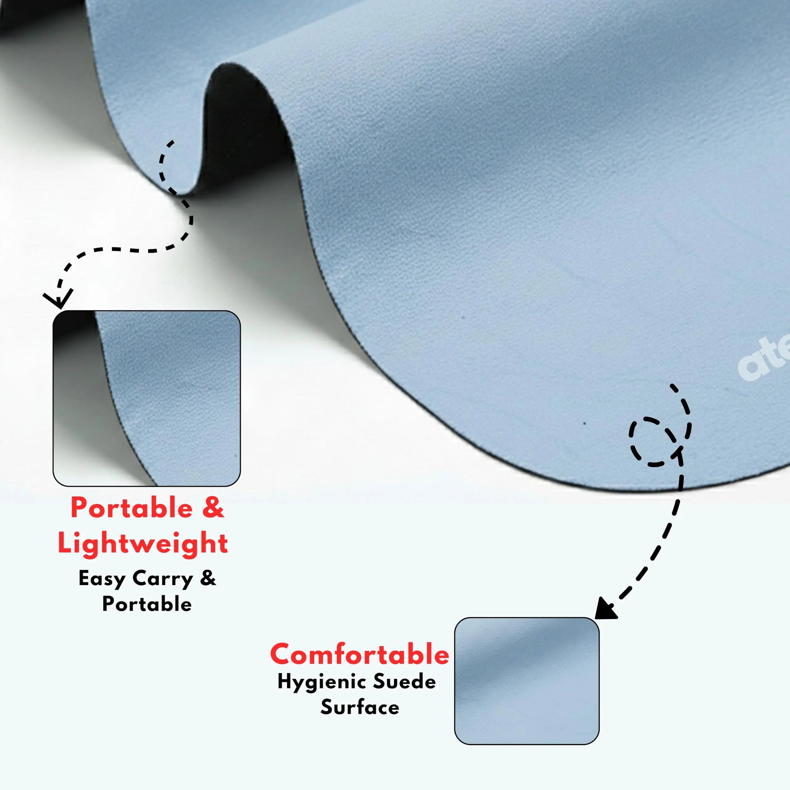 Atellya Melbourne Blue Pilates Reformer Mat Set – Non-Slip Pilates Mat + Grip Socks with Carry Bag Atellya