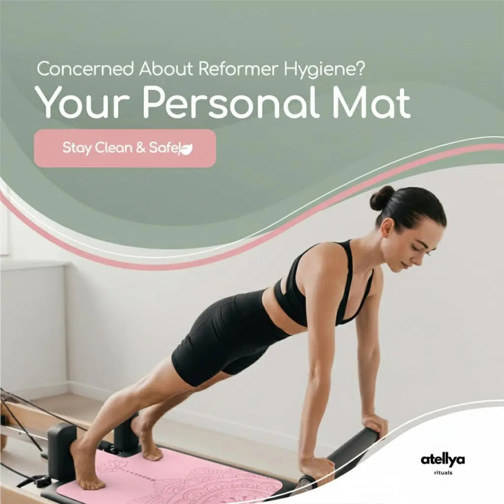 Atellya Sydney Pink Pilates Reformer Mat Set – Non-Slip Pilates Mat + Grip Socks with Carry Bag Atellya